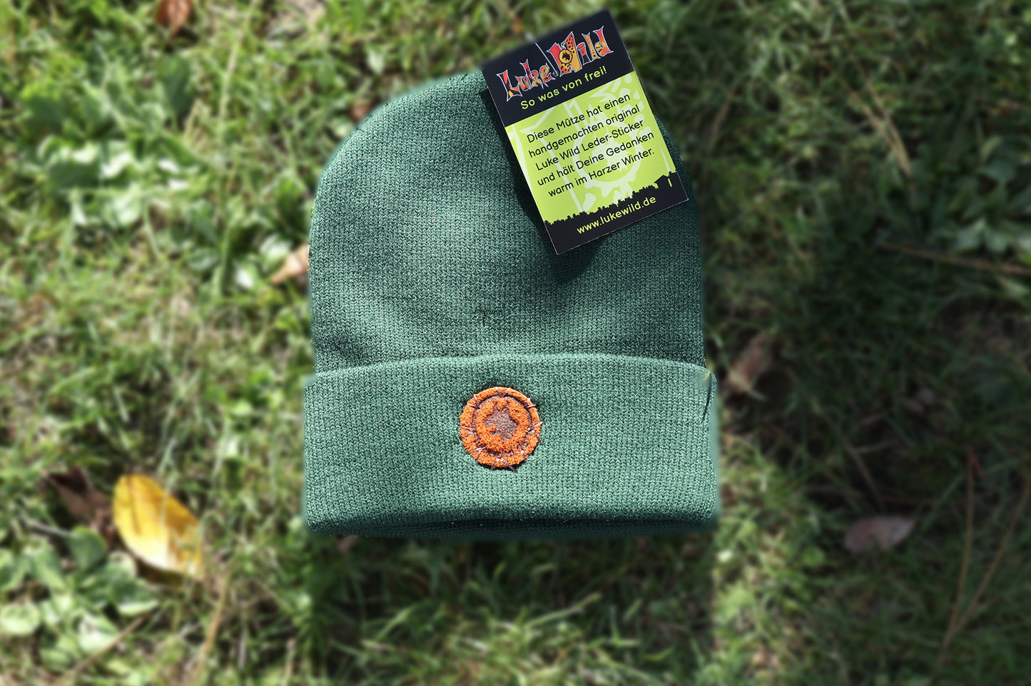 Junior Beanie mit Leder Patch