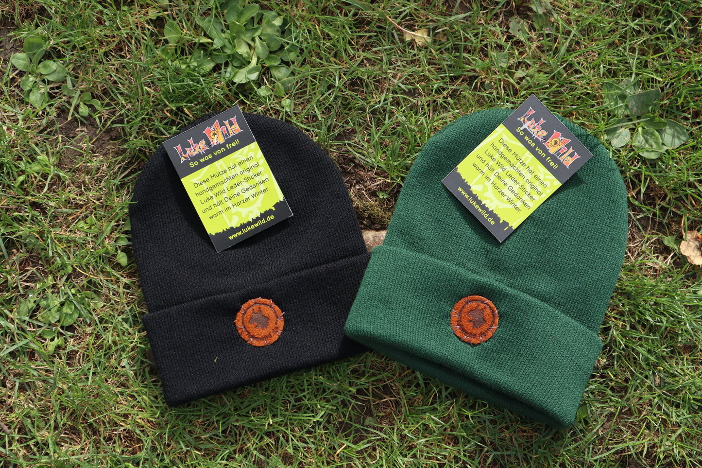 Junior Beanie mit Leder Patch
